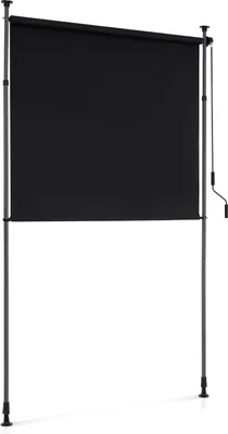 Image de COSTWAY Store vertical 200x220-310cm réglable en hauteur, extensible, store balcon sans percer, store balcon protection solaire avec manivelle