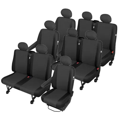 Produktbild von Sitzschoner Sitzbezüge kompatibel mit Opel Vivaro C ab 2019 9 Sitzer Fahrersitzbezug Beifahrerbezug 2 X Dreierbank