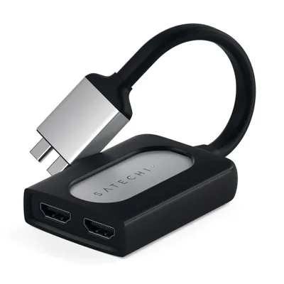 Zdjęcie produktu dla Satechi ST-TCDHAS Adapter kabla wideo 0,156 m 2 x USB Type-C 2 x HDMI Czarny