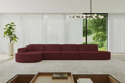 Produktbild von ALTDECOR Ecksofa in L-Form MARI-L3 - 413x171x79,5 cm Bordeauxrot - Corner Sofa Bett Eckcouch Couch Wohnlandschaft Cauchsofa