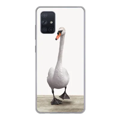 Produktbild von MuchoWow® Handyhülle Schutzhülle Hülle für Samsung Galaxy A51 5G Schwan - Tiere - Vogel - Jungen - Mädchen - Kinder Silikon Softcase Handy Hülle - Abbildung