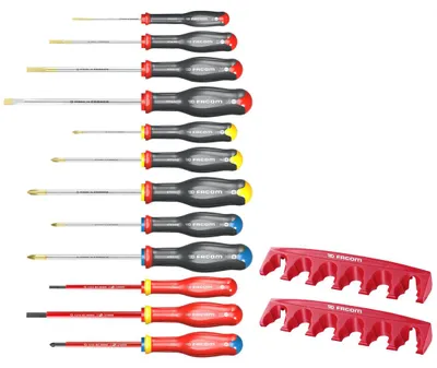 Image de FACOM Jeu de 12 tournevis Protwist + ratelier AT.J12R1PB