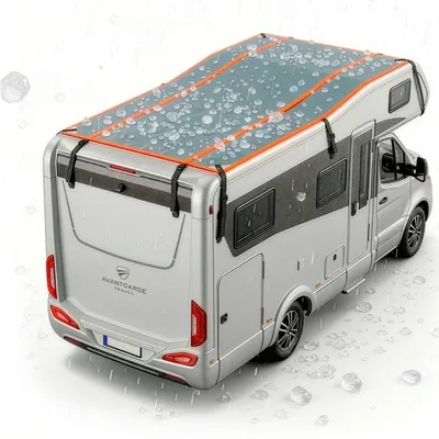 Produktbild von WALSER Hagelschutz Abdeckplane Wohnmobil/Wohnwagen, Hagel-Wohnmobilabdeckung Perma Protect, Hagelschutzgarage Universalgröße, Wohnwagen Abdeckung Universalgröße - Größe L (350 x 290 cm) grau