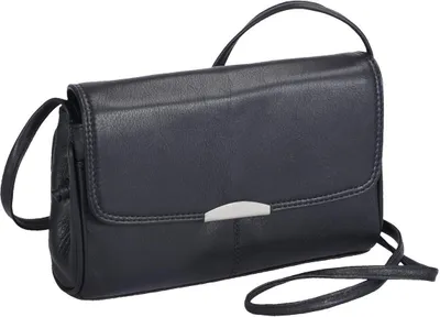 Produktbild von schwarze Lederhandtasche / Abendtasche Clutsch