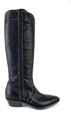 Produktbild von Texano Hoch Schwarz Damenstiefel aus Echtleder