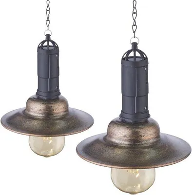 Obrázek produktu pro Sada LED slunečníků pro venkovní použití, 2 kusy, moderní kovová zahradní lampa, teplá bílá, retro-rustikální-antický styl, výška 215 cm