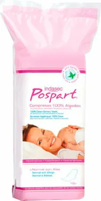 Image de Serviettes hygiéniques post-partum Indasec à ailettes 10U