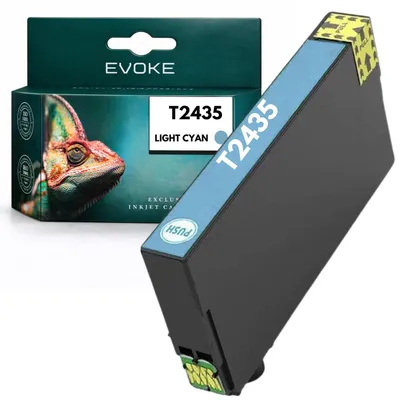 Produktbild von Evoke-Kompatibilpatrone für den Epson-Drucker T2435 C13T24354010 / 4012 Hellcyan 15 ml, kompatibel mit XP750, XP760, XP850, XP851, XP860, XP950 und XP960