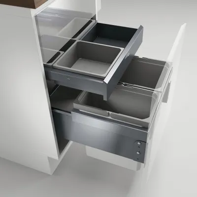 Produktbild von Naber, Cox® Base K1 500-2 mit Base-Board. Abfallsammler, hellgrau, Höhe 460 mm - Mülleimer