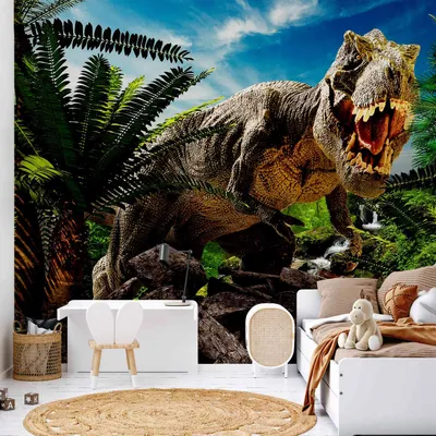 Produktbild von Vlies Fototapete - Angry Tyrannosaur 350x245 cm Für Kinder g-C-0095-a-a