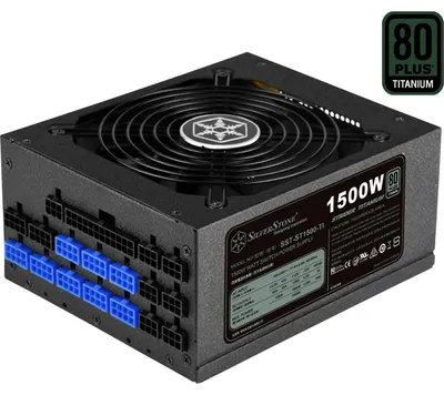Produktbild von Silverstone ST1500-TI, 1500 W, 90 - 264 V, 1600 W, 47 - 63 Hz, Aktiv, 120 W