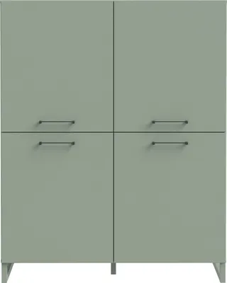 Produktbild von Highboard >SILBA< 4 Türen, Salbei - 109,9x138,2x41,1cm (BxHxT)