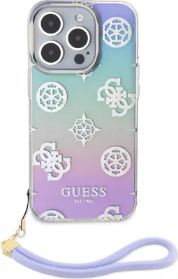Image de Guess iPhone 15 Pro Coque arrière - Motif pailleté irisé - Violet