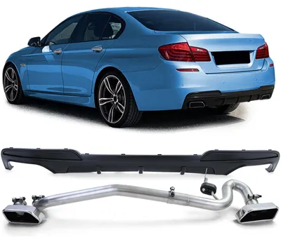 Für BMW F10 F11 ab 2010-2017 Heckdiffusor Matt + Duplex V8 Endrohr Umbau in der Farbe von Carparts-Online GmbH
