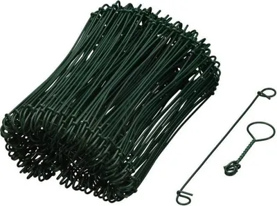 Produktbild von Gartendraht-Schlaufenbinder, 16 cm Länge, 1,4 mm Durchmesser, verzinkter Stahl, kunststoffbeschichtet, Grün, 200er Pack
