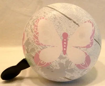 Produktbild von Ding Dong Fahrradklingel Schmetterling weiß Ø 80 mm