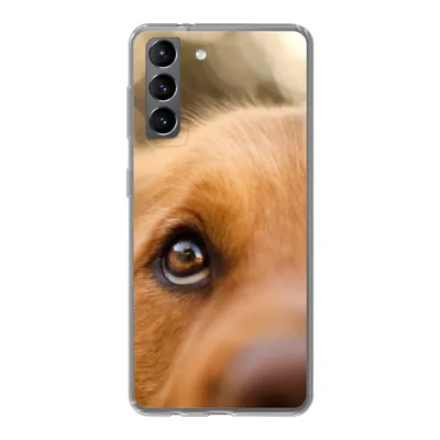Produktbild von MuchoWow® Handyhülle Schutzhülle Hülle für Samsung Galaxy S21 Das Glitzern im Auge des Golden Retrievers Silikon Softcase Handy Hülle - Softcase