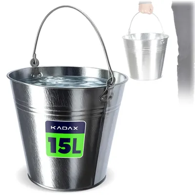 Zdjęcie produktu dla KADAX Wiadro Wiaderko Ogrodowe Ocynkowane metalowe 15 L