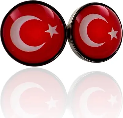 Produktbild von Flaggen Ohrringe Ohrstecker 316L Chirurgenstahl mit Türkei Fahne