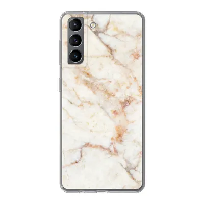 Produktbild von MuchoWow® Handyhülle Schutzhülle Hülle für Samsung Galaxy S21 Marmor - Braun - Luxus Silikon Softcase Handy Hülle - Softcase