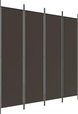Image de vidaXL 4-pc. Paravent Brown 200x200 cm tissu