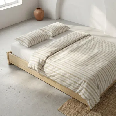Immagine prodotto di Set di lenzuola per letti da 90 cm - 100% cotone - Colore tortora