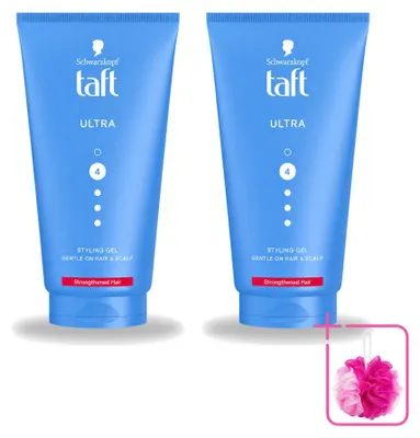 Imagen del producto de 2 unidades de gel de peinado Taft Ultra Styling, fijación fuerte, 150 ml, pack económico