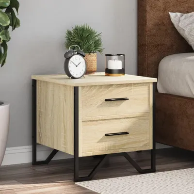 Image de vidaXL Tables de chevet 2 pcs. chêne Sonoma 40x41x40 cm bois composite