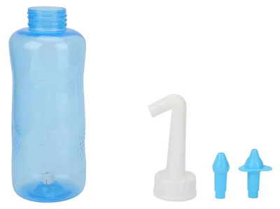 Image de Nettoyant nasal pour une respiration douce avec 2 embouts, flacon de 500 ml pour adultes et enfants