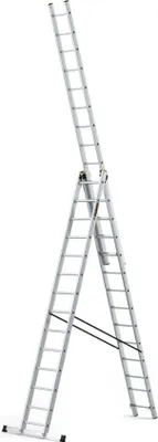 Produktbild von Drabest | Leiter - Trittleiter 3x14 Stufen, Klappleiter - Tragfähigkeit 150 kg - Alu Leiter, Treppenleiter, Anti-Rutsch-Füße, Arbeitshöhe 9,62m