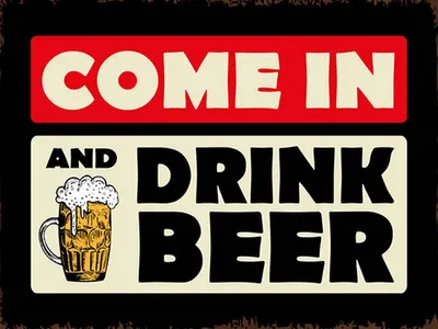 Produktbild von vianmo Holzschild 30x40 cm come in and drink beer Bier