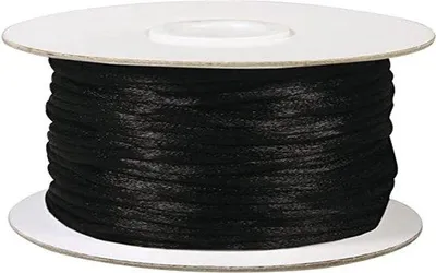 Productafbeelding van Gevlochten satijnkoord, 2 mm diameter, 50 meter, zwart