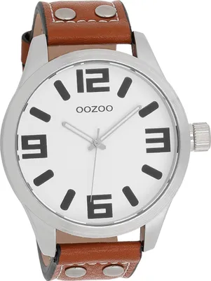 Produktbild von Oozoo Leder Damen-Herren Uhr Analog Quarzuhr Armband braun Timepieces D2UOC1001A