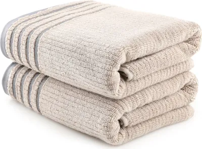 Produktbild von Mijolnir, Mayra - Light Brown, Badetuch-Set (2 Stück), Hellbraun, 100 % MIKROBAUMWOLLE, 75 x 150 cm