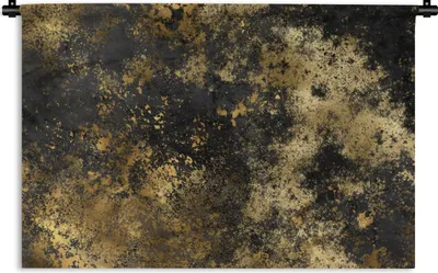 Produktbild von MuchoWow® Wandteppich Wandbehang Gold - Schwarz - Luxus 150x100 cm Tapisserie Dekoration Wandtuch - Waschbar - Tapisserien - Wand-Decke