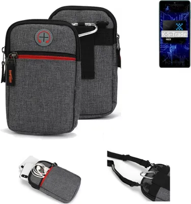 Produktbild von K-S-Trade Holster Gürteltasche kompatibel mit Samsung Galaxy M62 Handy Tasche Schutz Hülle grau Zusatzfächer 1x