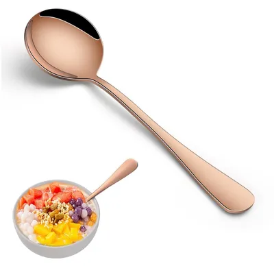 Produktbild von Suppenlöffel Esslöffel Set Edelstahl Roségold 8 Stück 18,8 cm