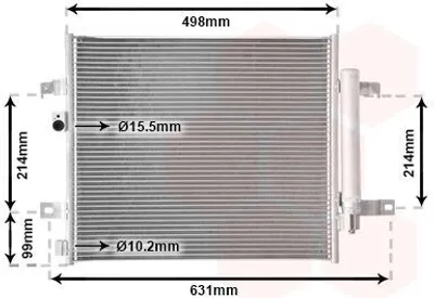 Produktbild von VAN WEZEL 17015703 Kondensator Klimaanlage Klimakondensator für FIAT 124 Spider (348) +Trockner