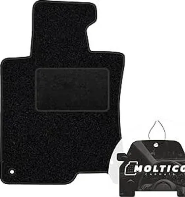 Produktbild von moto-MOLTICO Fahrer Fußmatte Auto Velours Fahrerseite Autoteppiche Schwarz Fahrermatte 1-teilig passend für Honda Legend IV 2006-2012