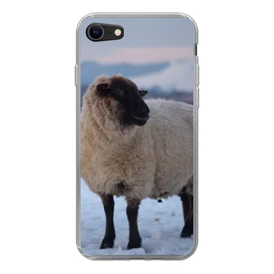 Produktbild von MuchoWow® Handyhülle Schutzhülle Hülle für iPhone 8 Schaf - Schnee - Berg Silikon Softcase Handy Hülle - Schutzhaube