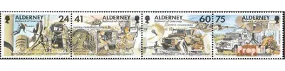 Produktbild von Briefmarken GB - Alderney 1996 Mi 90-93 Viererstreifen (kompl. Ausg.) gestempelt Fernmelderegiment
