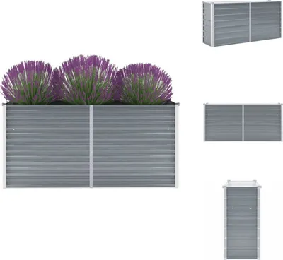 Obrázek produktu pro vidaXL Vyvýšený zahradní záhon z pozinkované oceli 160x40x77 cm šedý - Květináče a květináče
