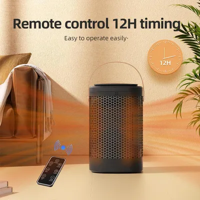 Produktbild von AIORBER Keramik Heizlüfter mit Touchscreen, 3 Stufen, Oszillation, PTC, Fernbedienung & Timer, energiesparend, Schwarz