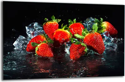 Produktbild von Herdabdeckplatte Glaskeramikkochfeld-Abdeckung Spritzschutz Glas 80x52 Erdbeeren