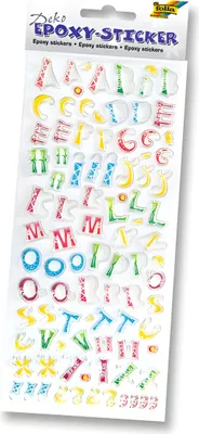 Produktbild von Folia 3D Deko Epoxy Sticker, Motiv Buchstaben Alphabet Ganzjahr Set 9, mehrfarbig (1 Set)