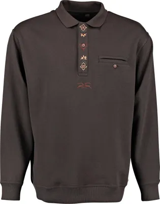 Produktbild von OS Trachten Shuro Sweatshirt 1/1 Arm Herren (Trachtengrün) Größe L