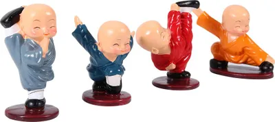 Obrázok produktu pre 4 ks figúrky malého mnícha kung-fu, sošky, budhistické sochy, dekorácie do domácnosti, remeselné výrobky, darčeky