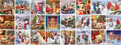 Image de Eurographics Puzzle Calendrier de l'Avent - Classic Christmas, 24 x 50 pièces, 12.5 x 12.5 cm, 8924-5735