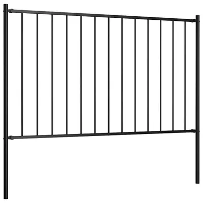 Produktbild von vidaXL Zaunelement Woerden mit Pfosten Stahl 1,7 x 1,25 m Schwarz