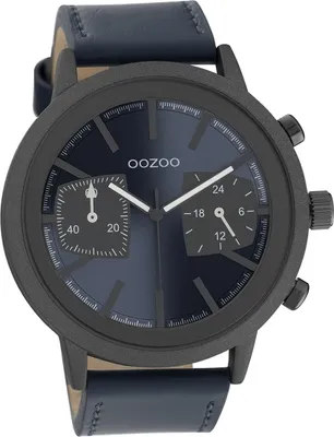 Produktbild von Oozoo Herren Armbanduhr Timepieces Analog Leder dunkelblau D2UOC10807